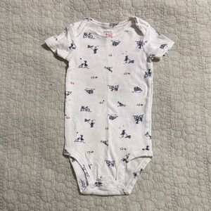 Carter's White Bodysuit with Navy and Pink Prints